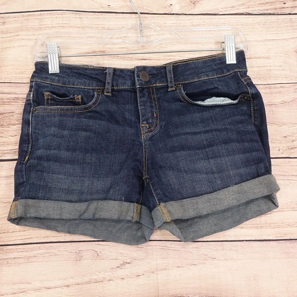 Aéropostale Midi Cut-Off Denim Shorts Juniors Size 0 Blue 27 Waist Stretch